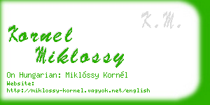 kornel miklossy business card