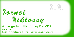 kornel miklossy business card